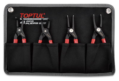 Набор съёмников стопорных колец усиленных 175 мм, 4 предмета на полотне TOPTUL GPAQ0402